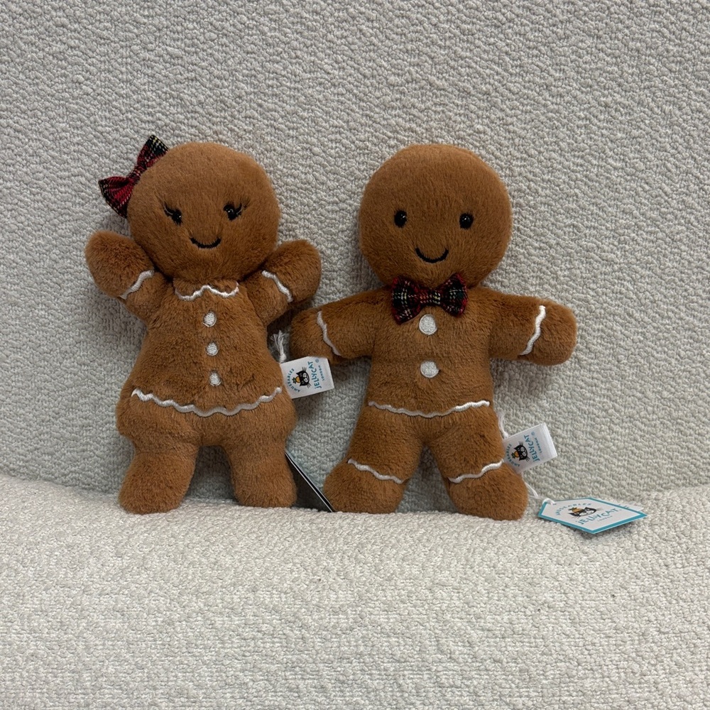 Jellycat Brown Gingerbread Holiday Pillows